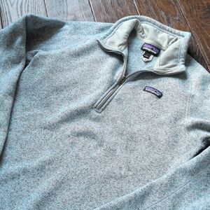 PATAGONIA I Light Blue Better Sweater 1/4 Zip Fleece Jacket Pullover Top, L